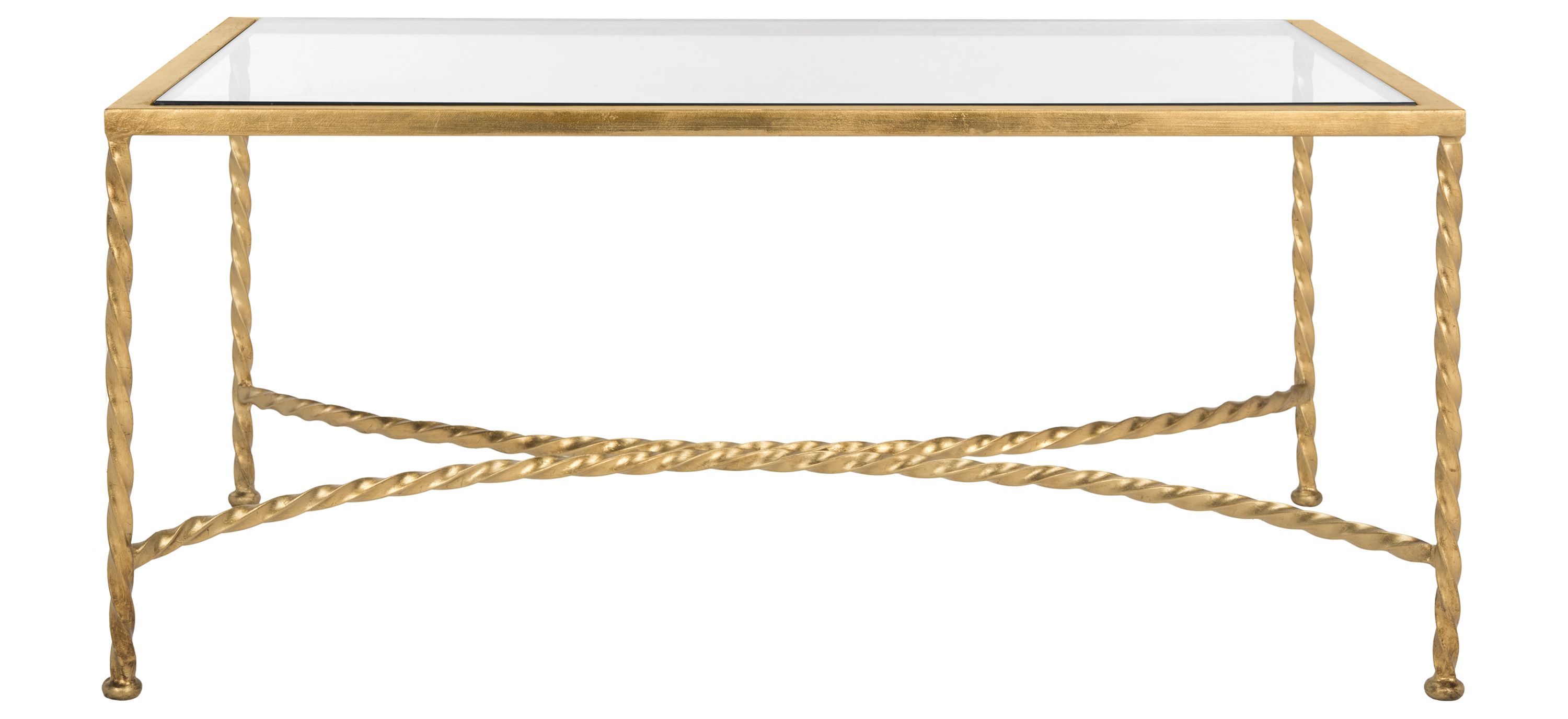 Alecto Gold Leaf Glass Coffee Table