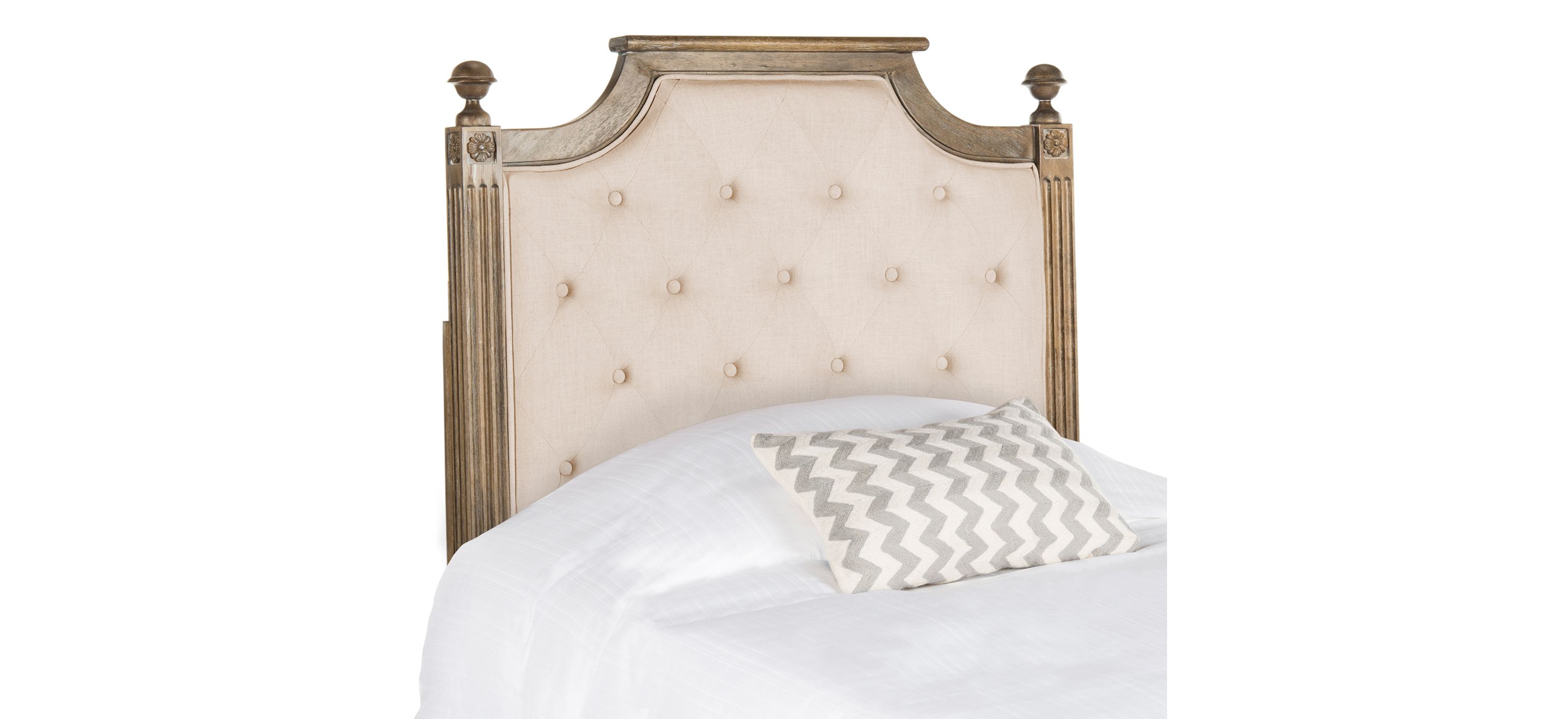 Rustic Wood  Upholstered Headboard