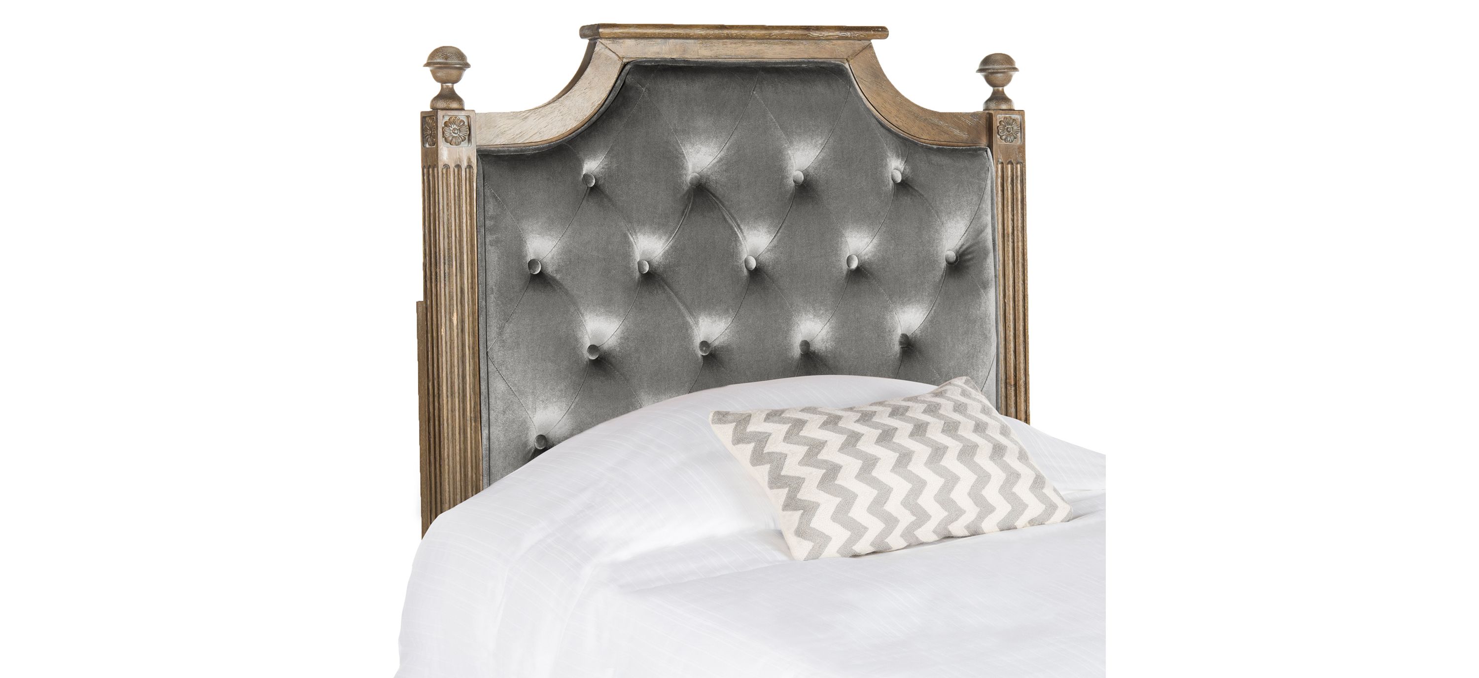 FOX6241C-T Rustic Wood Twin Upholstered Headboard sku FOX6241C-T
