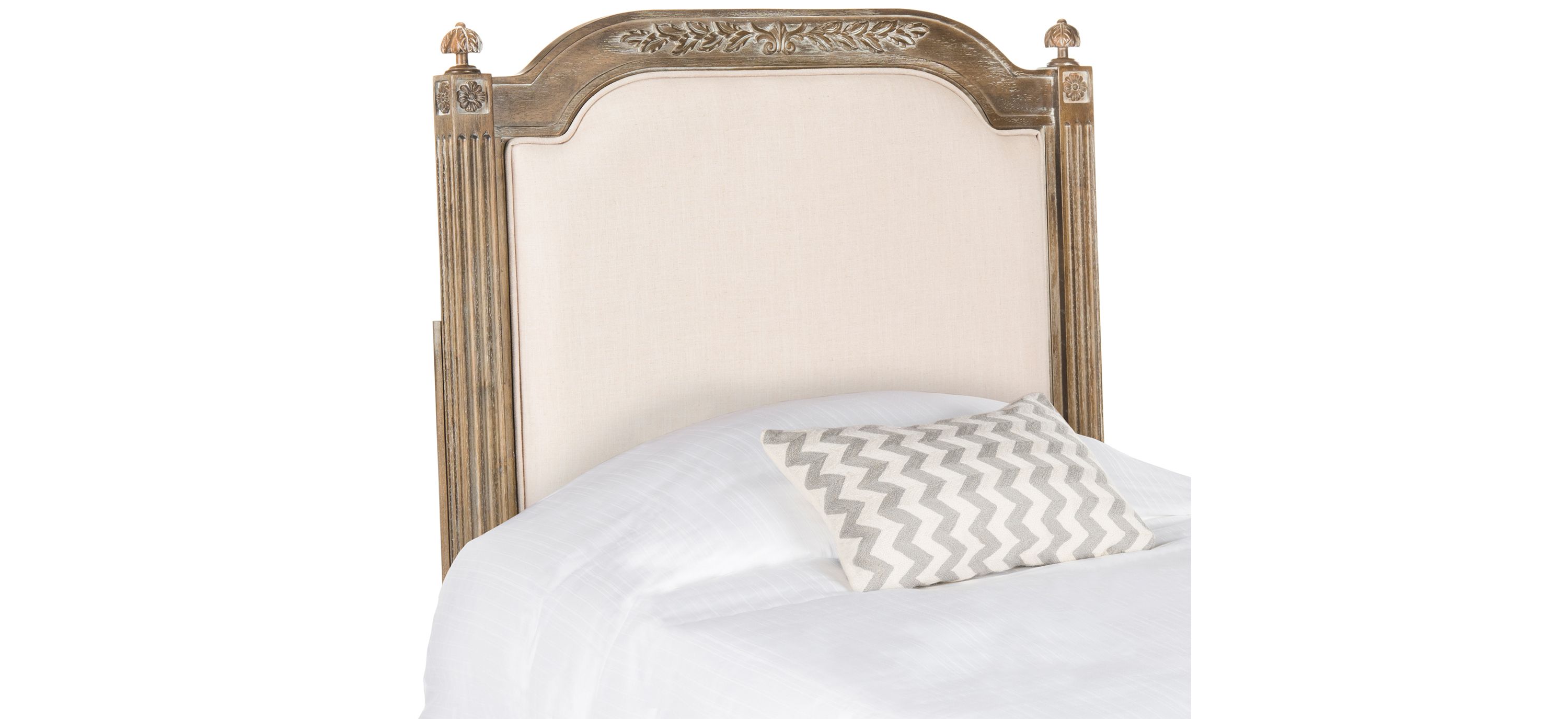 Rustic Wood  Upholstered Headboard