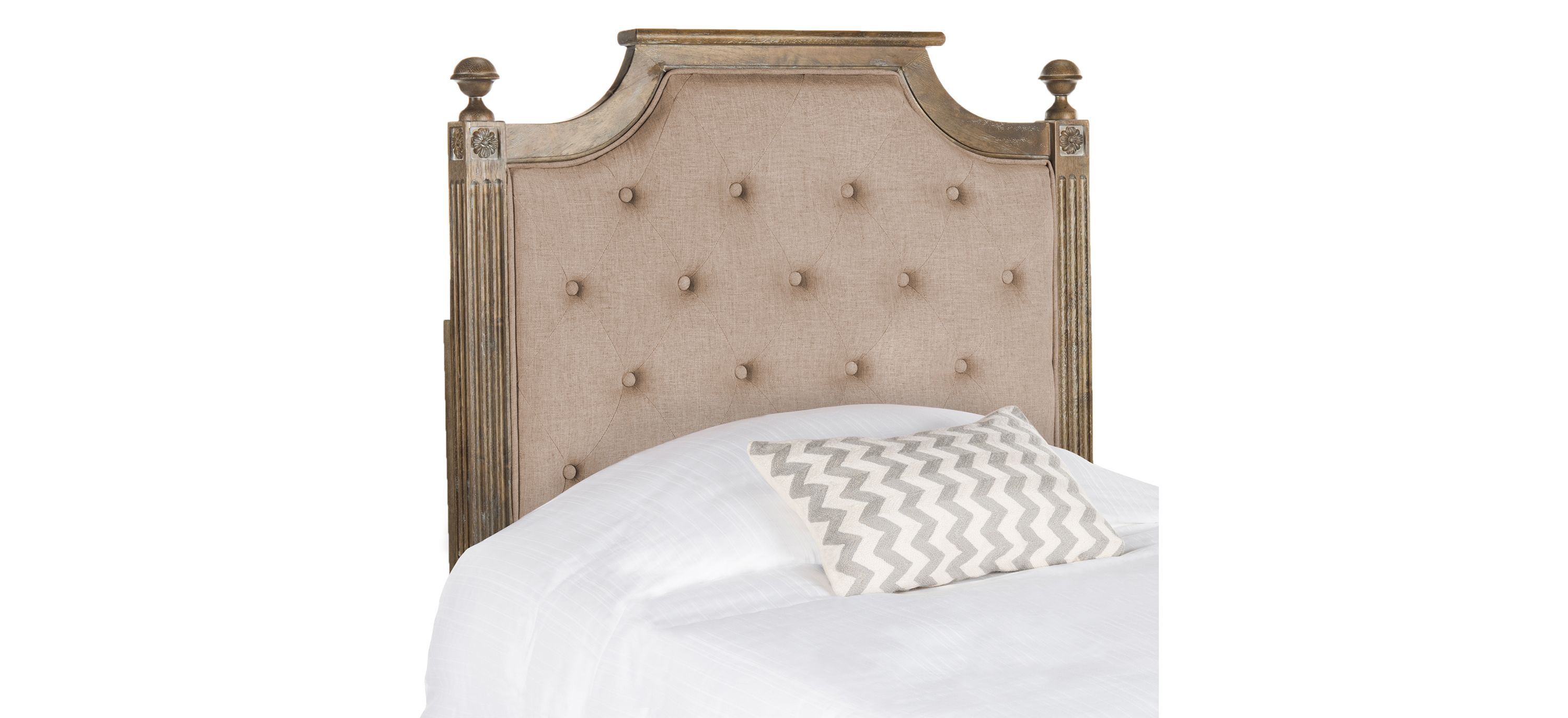 Rustic Wood Twin Upholstered Headboard