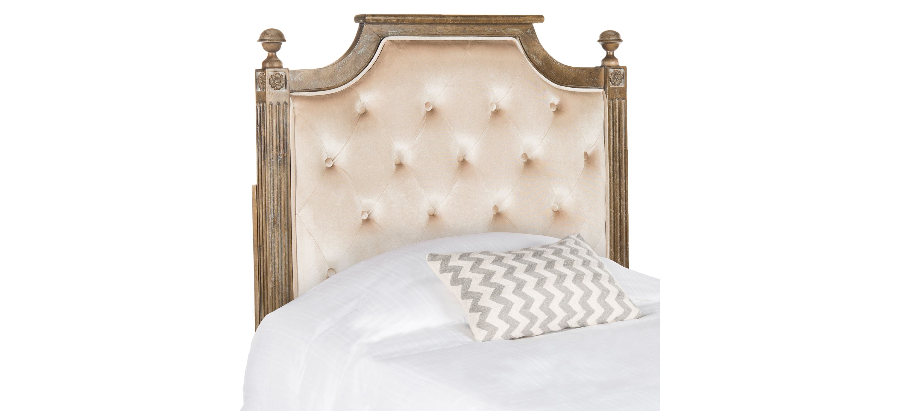 Rustic Wood Twin Upholstered Headboard