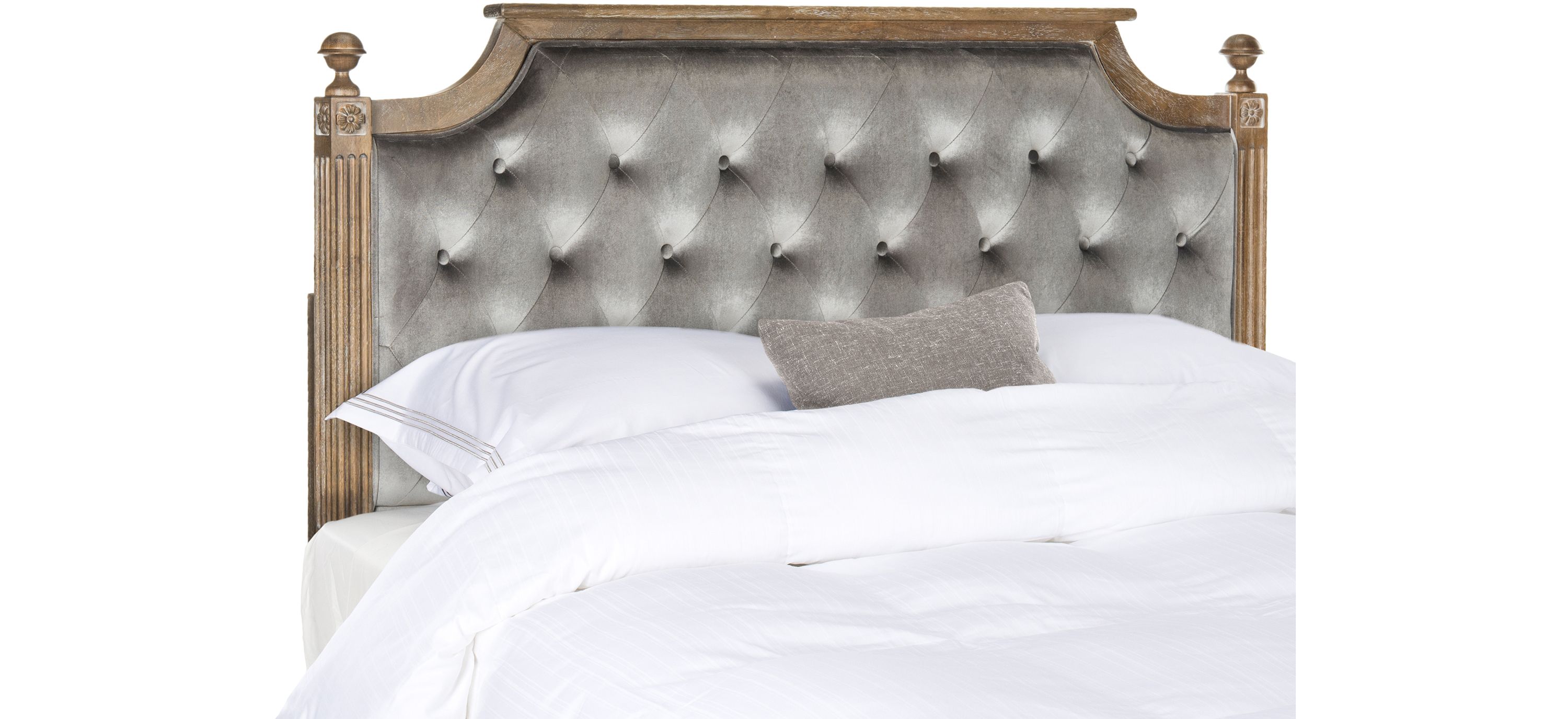 Rustic Wood Full Upholstered Headboard