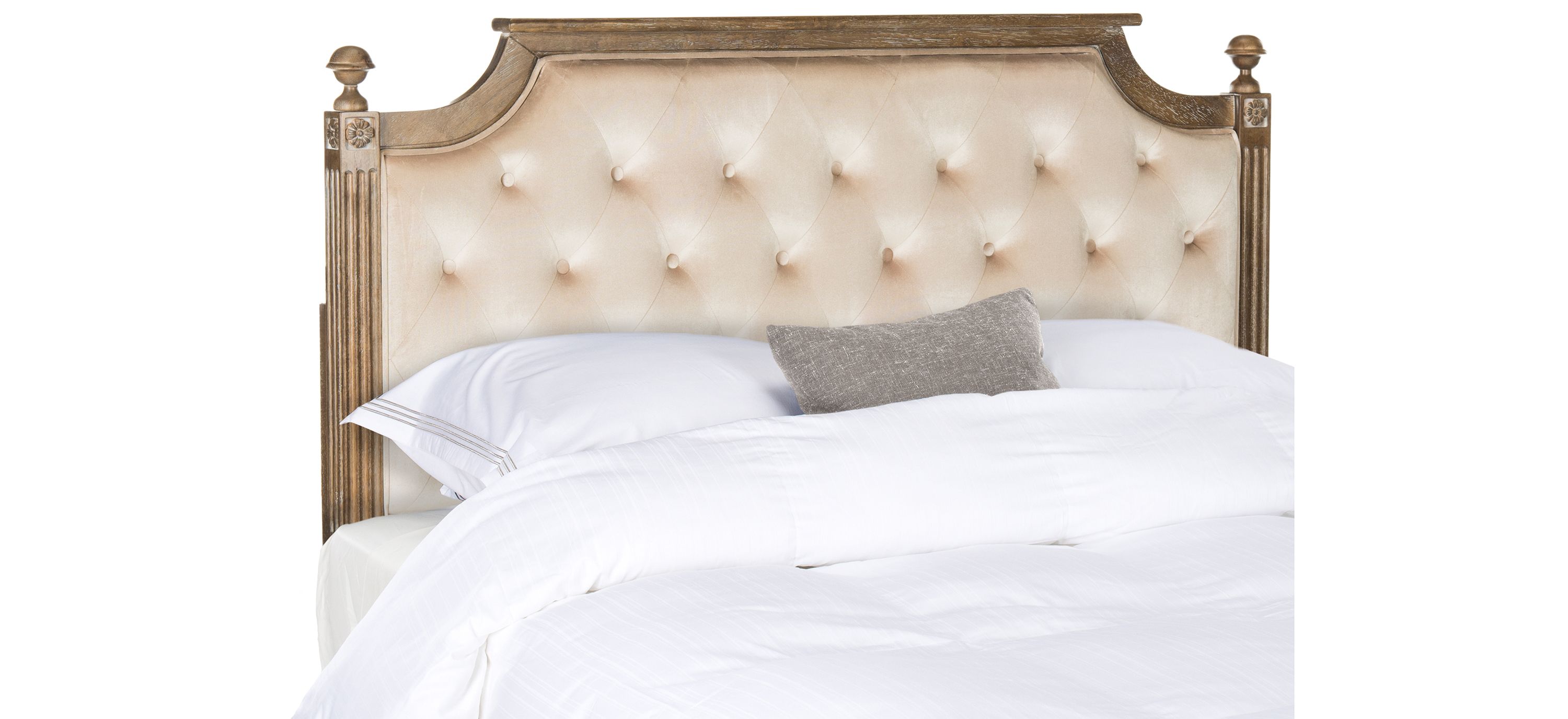 Rustic Wood Queen Upholstered Headboard