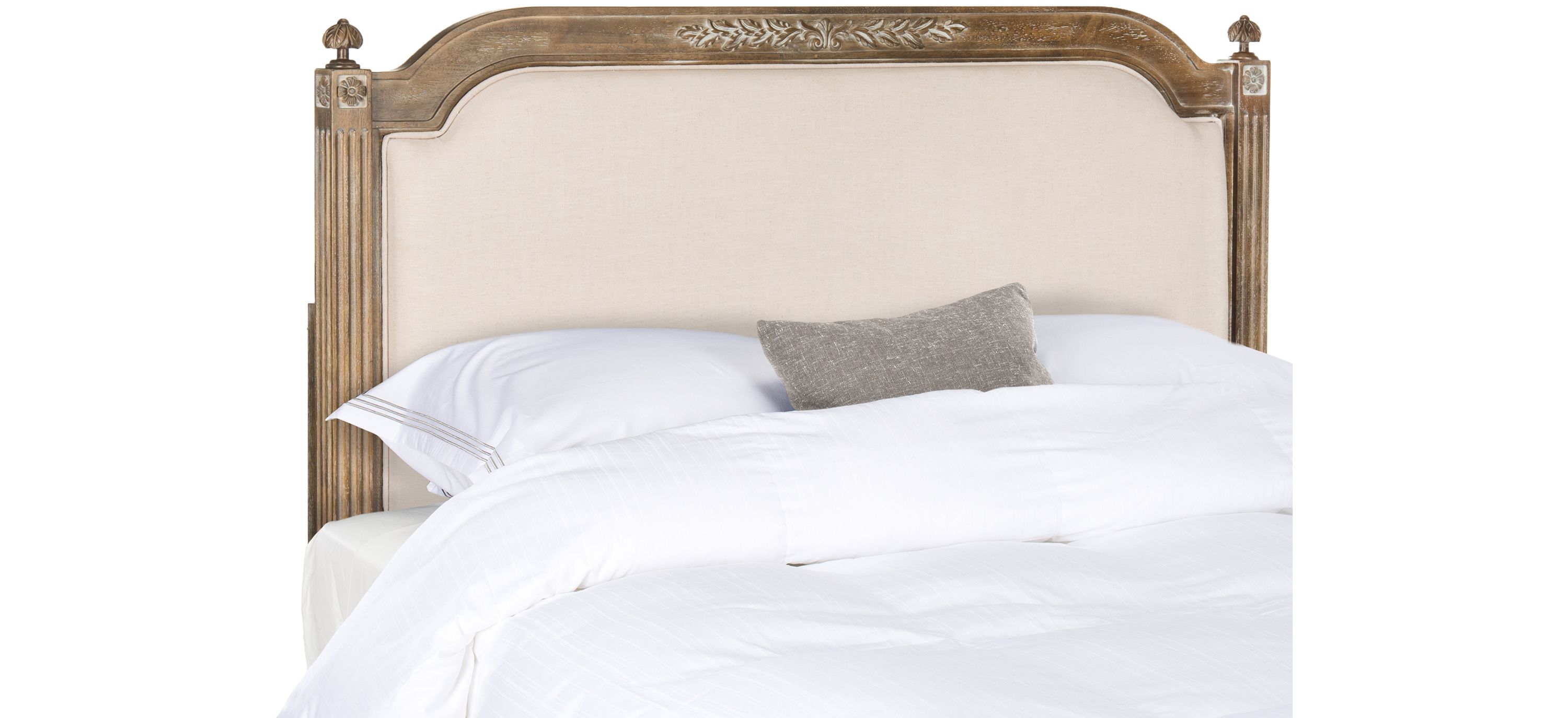 Rustic Wood Queen Upholstered Headboard