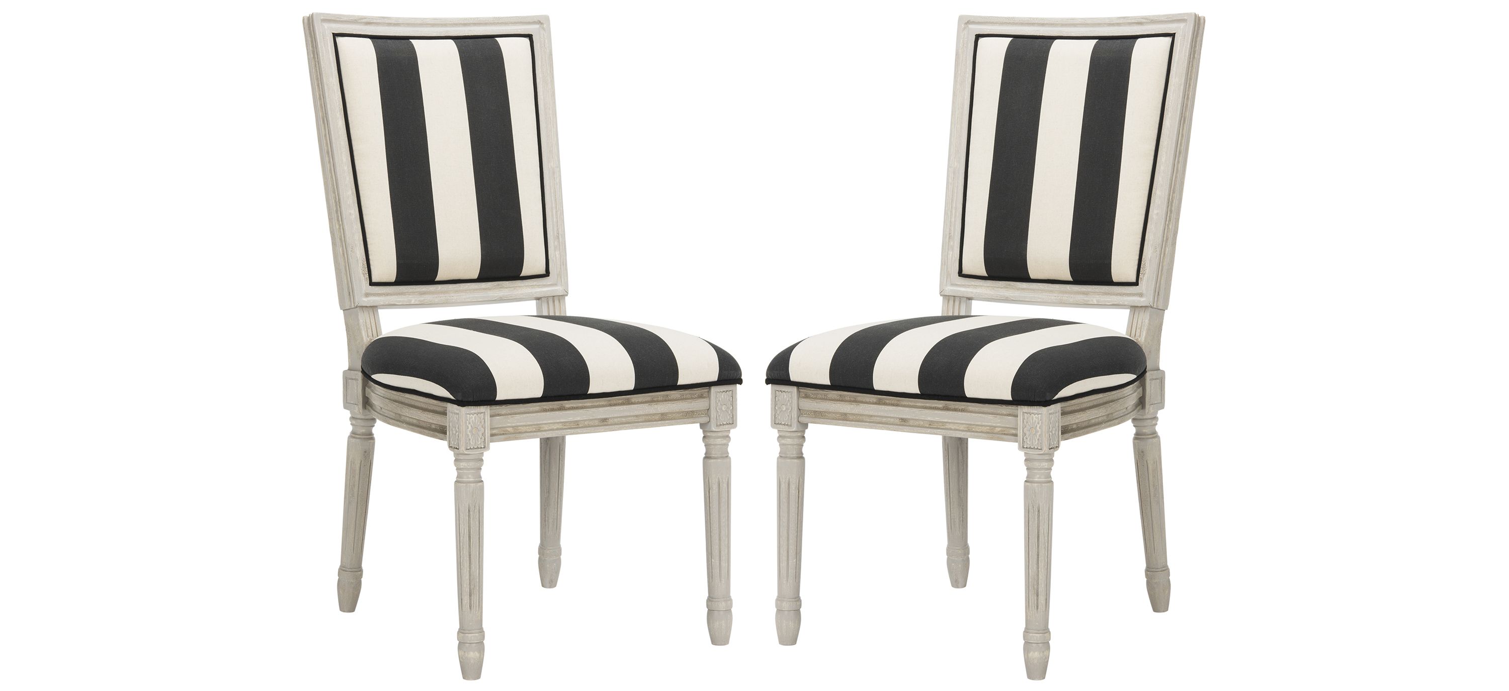 Buchanan Striped Linen Dining Chair - Set of 2