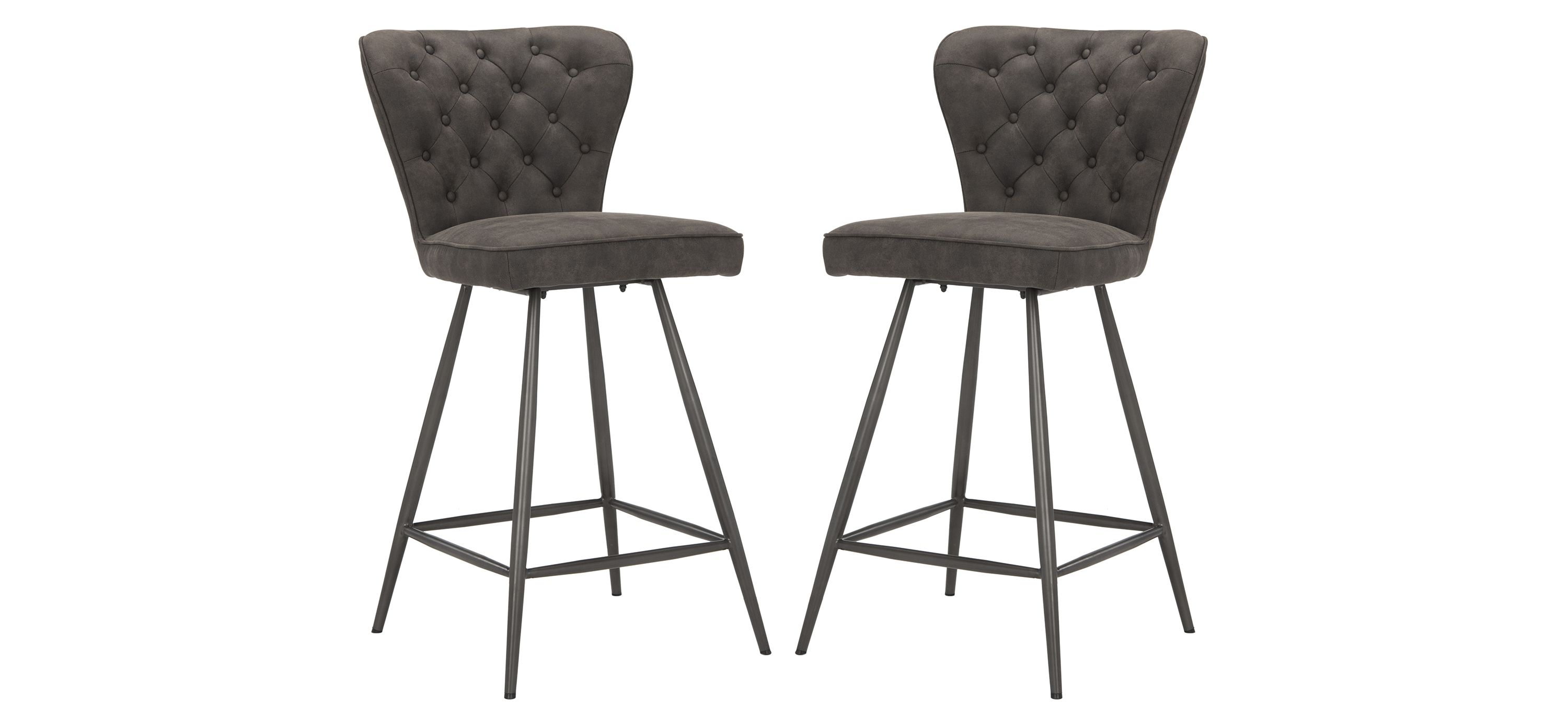 Kingford Tufted Swivel Counter Stool - Set of 2