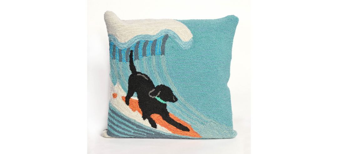 Liora Manne Frontporch Surfing Dog Pillow