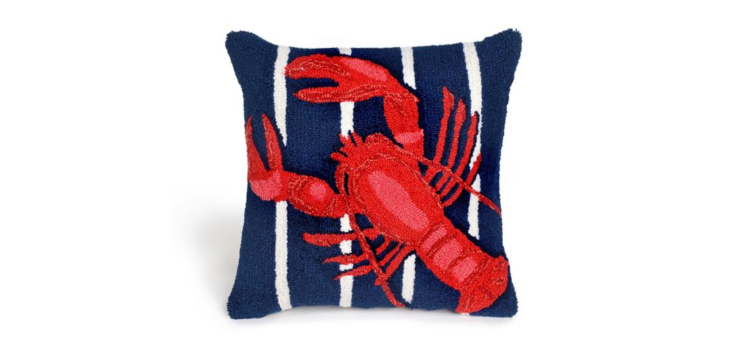 135163380 Liora Manne Frontporch Lobster On Stripes Pillow sku 135163380