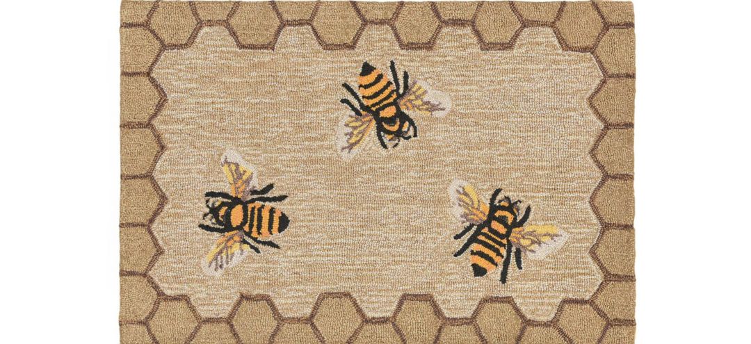 Liora Manne Honeycomb Bee Front Porch Rug