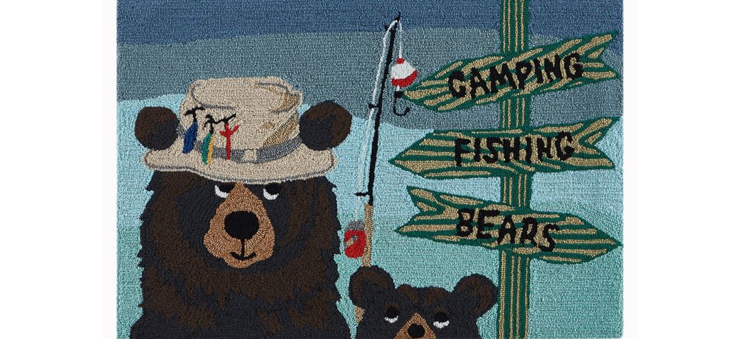 170281140 Liora Manne Fishing Bears Front Porch Rug sku 170281140