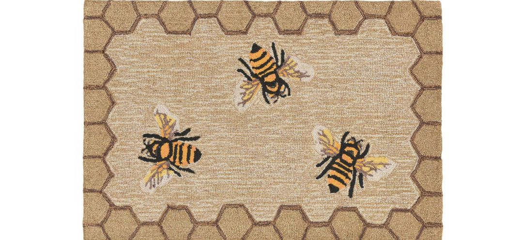 171281100 Liora Manne Honeycomb Bee Front Porch Rug sku 171281100