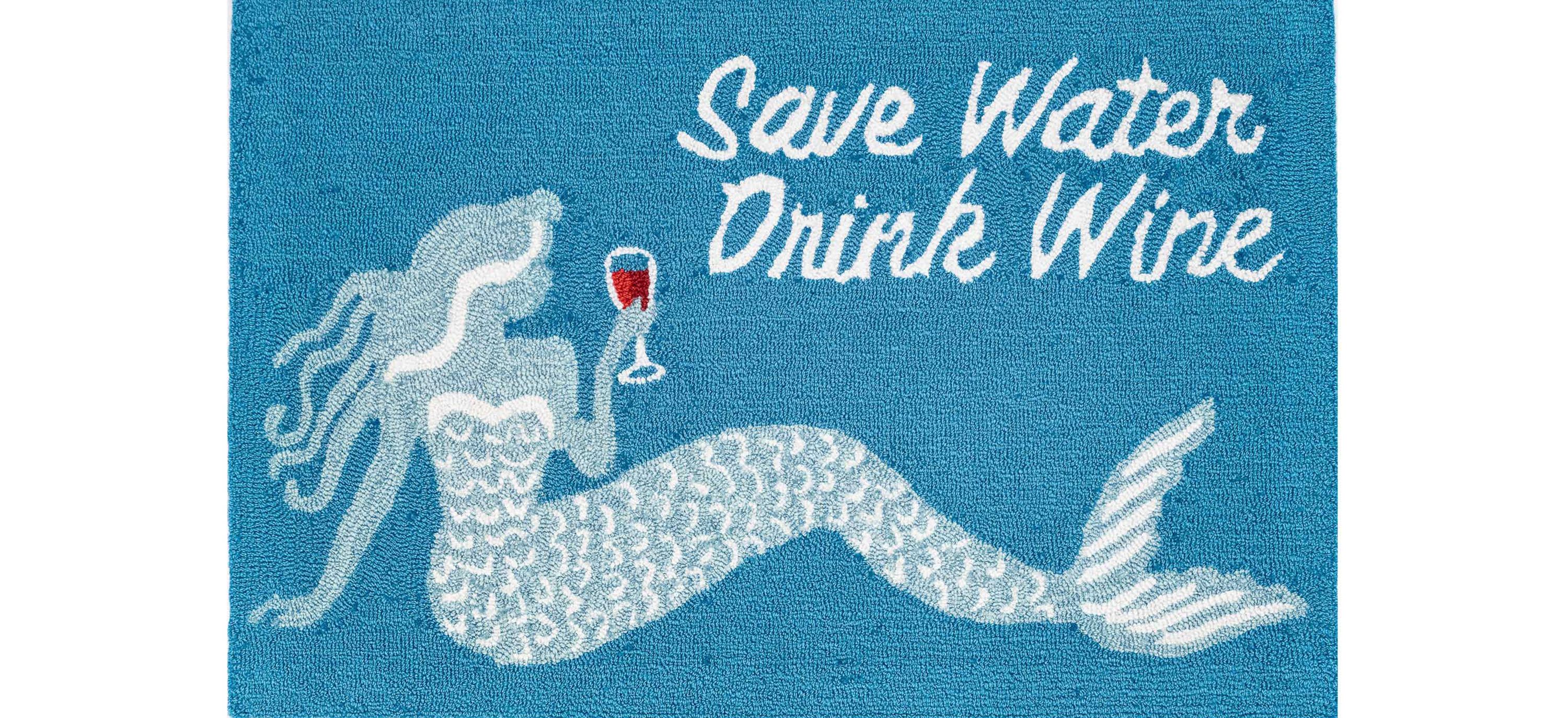 Liora Manne Save Water Drink Wine Front Porch Rug