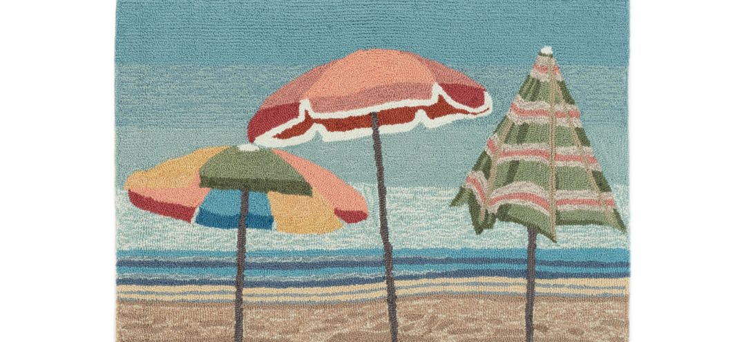 Liora Manne Beach Umbrellas Front Porch Rug