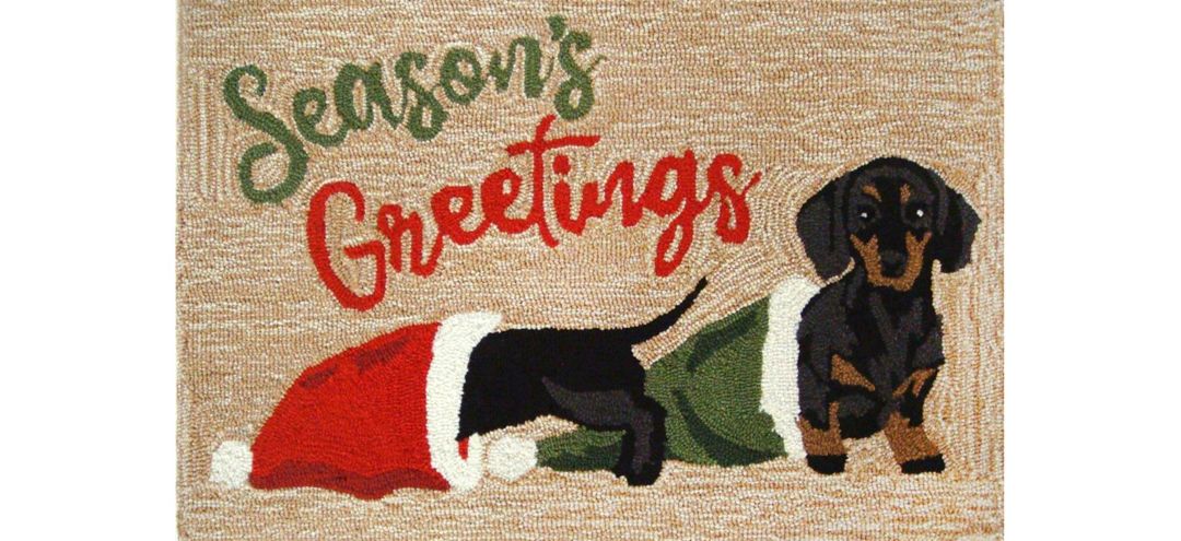 Liora Manne Dachshund Greetings Front Porch Rug