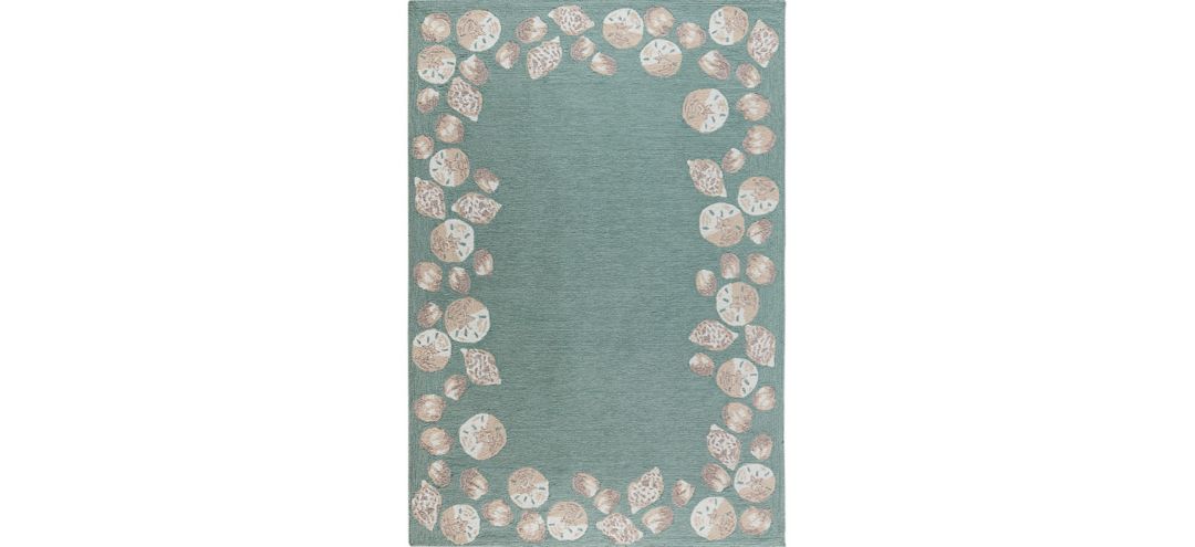 Seashell Border Indoor/Outdoor Area Rug