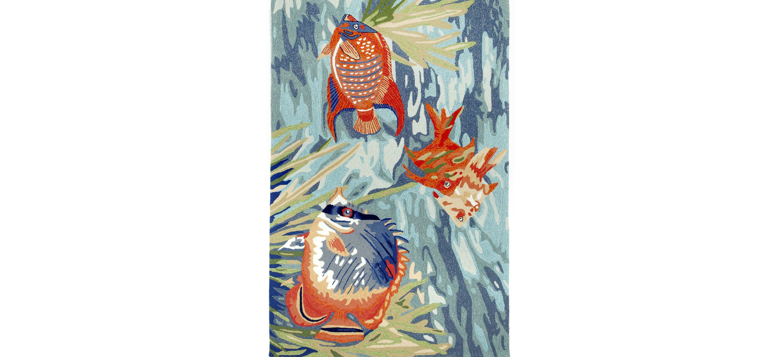 Liora Manne Ravella Tropical Fish Indoor/Outdoor Area Rug Ocean 2%27 x 3%27