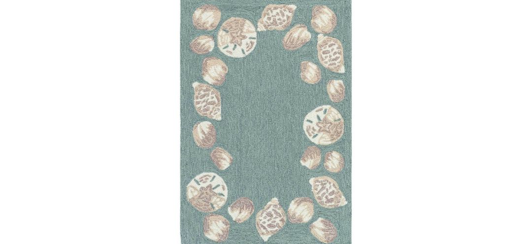 Seashell Border Indoor/Outdoor Area Rug