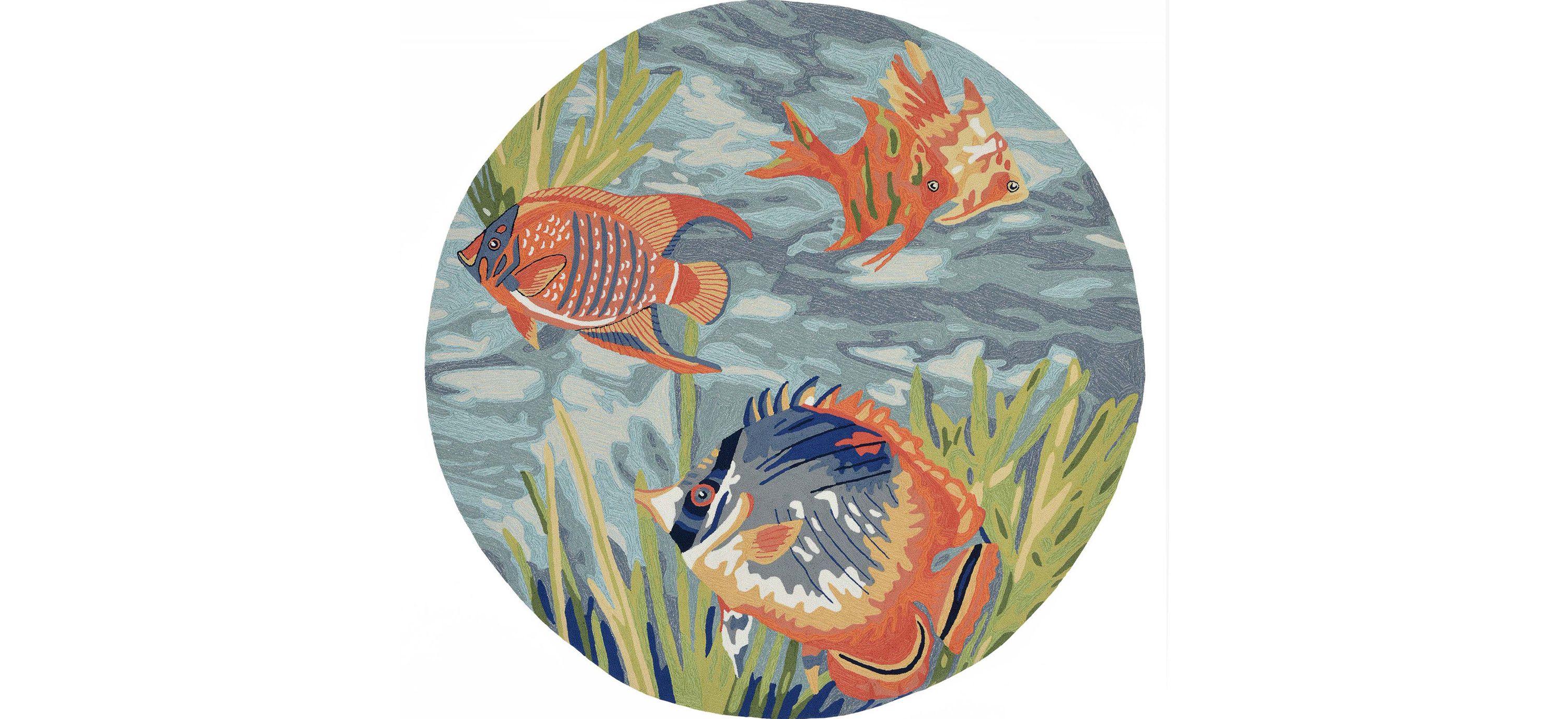 Liora Manne Ravella Tropical Fish Indoor/Outdoor Area Rug Round