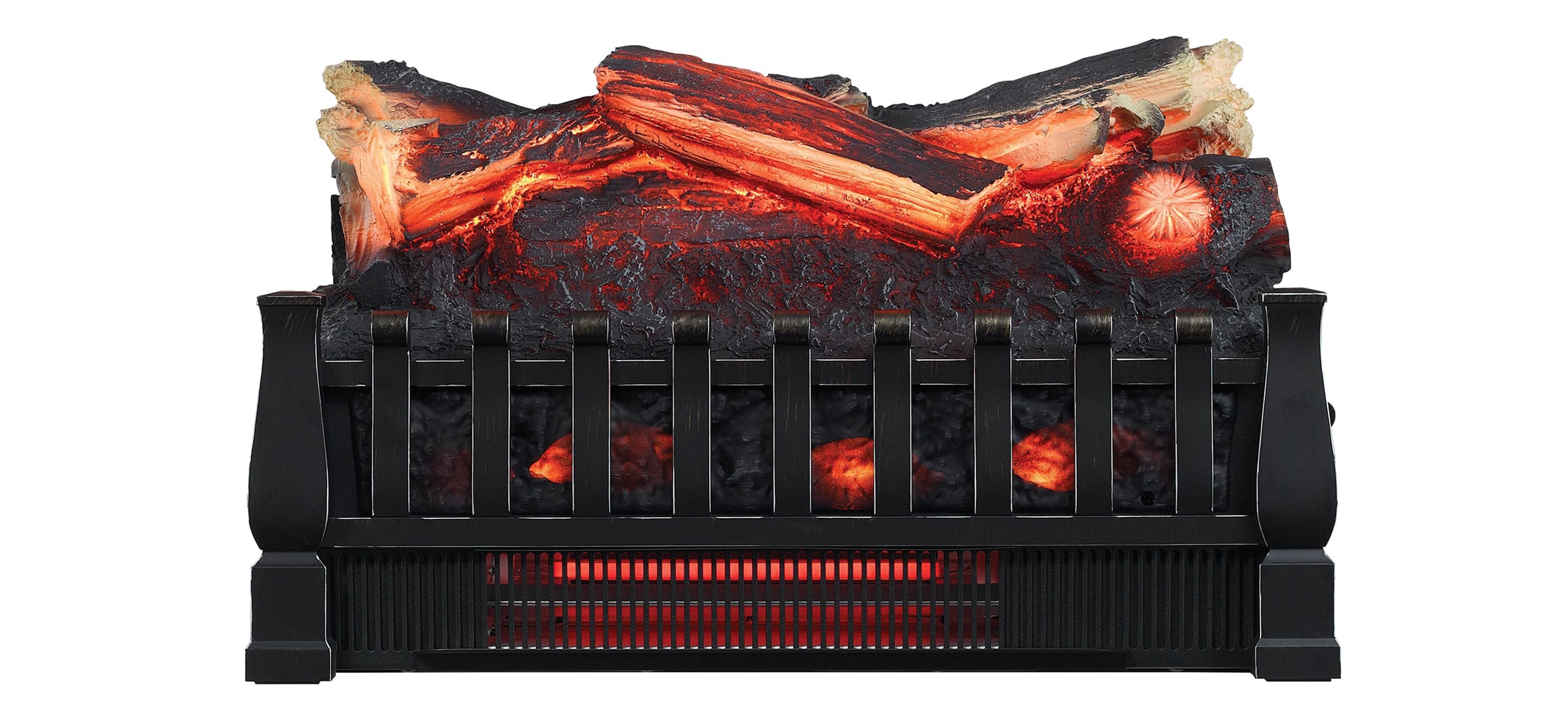 Electric Log Set Heater w/Realistic Ember Bed