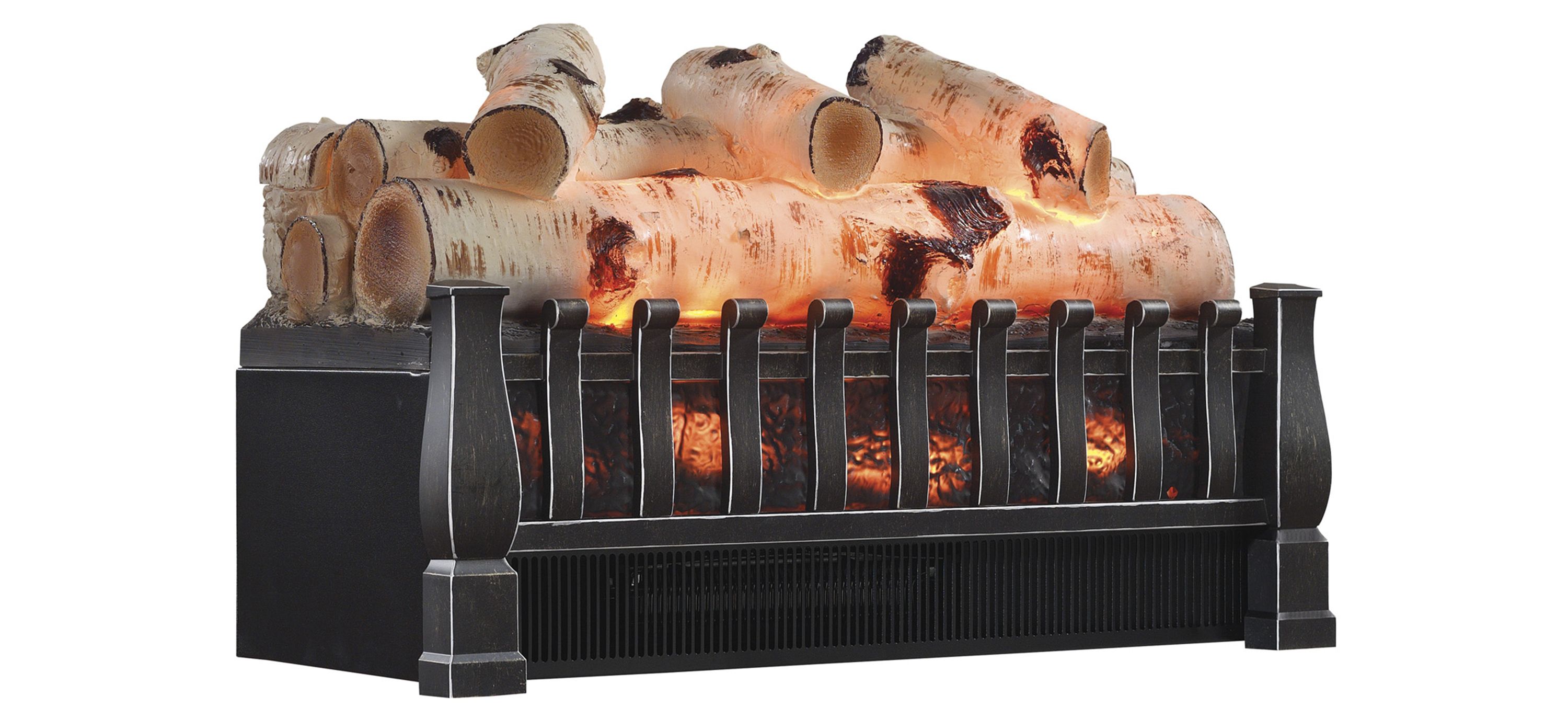 Electric Log Set Heater w/Realistic Ember Bed