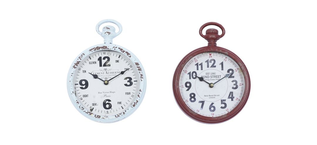 Ivy Collection Witherspoon Wall Clock Set of 2