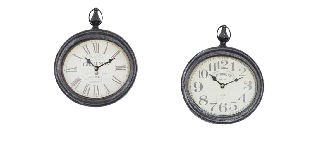 150115140 Ivy Collection Durant Wall Clock Set of 2 sku 150115140