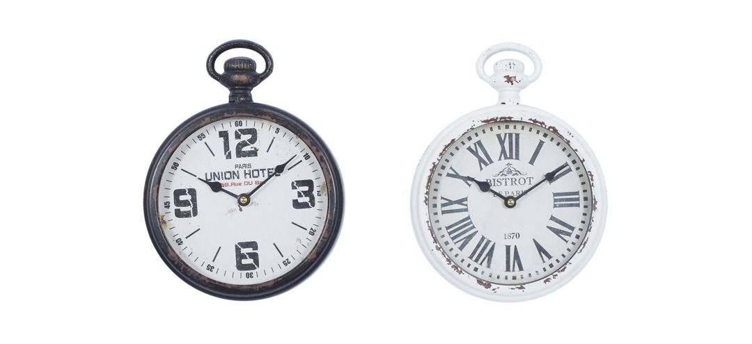 Ivy Collection Witherspoon Wall Clock Set of 2