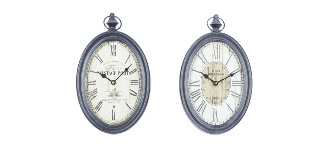Ivy Collection Adowa Wall Clock Set of 2