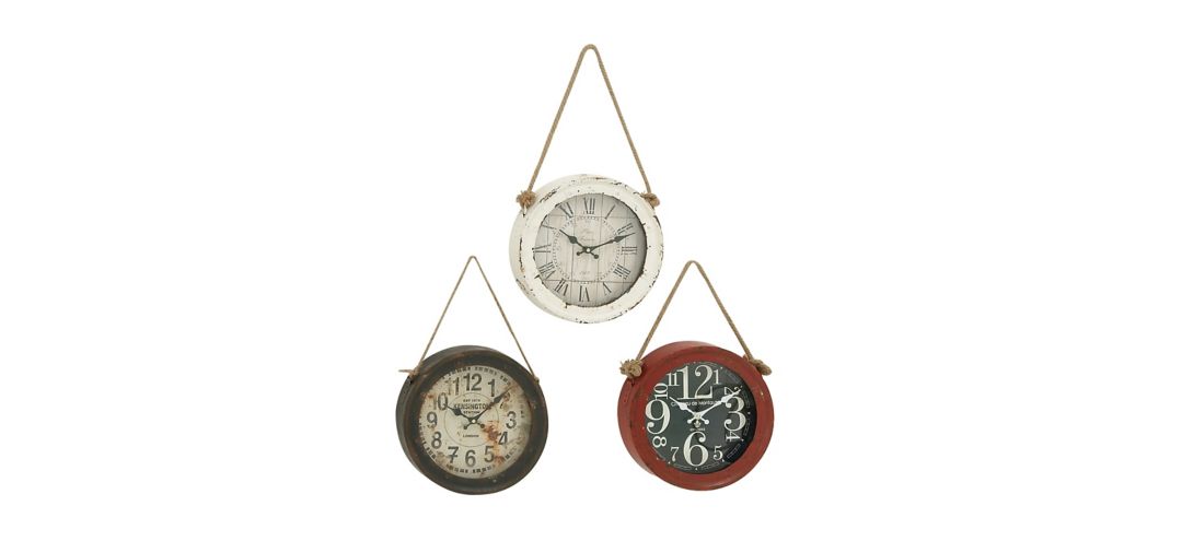 Ivy Collection Lodar Wall Clock Set of 3