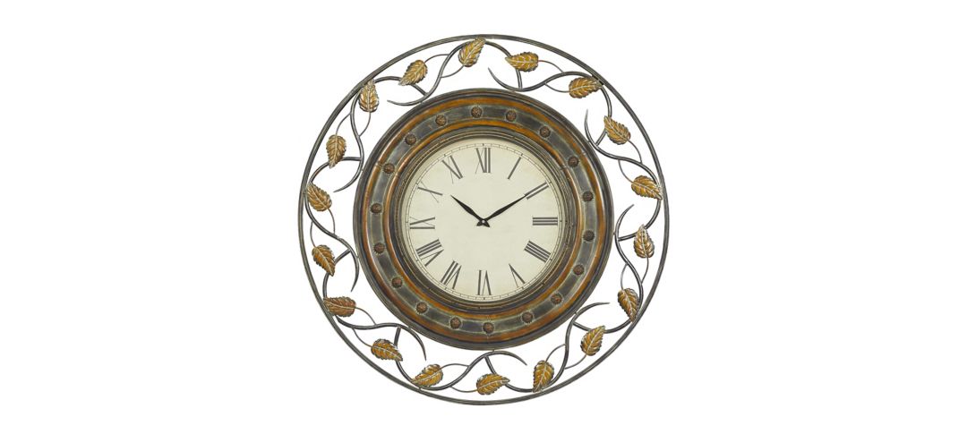 Ivy Collection Floral Botanical Wall Clock