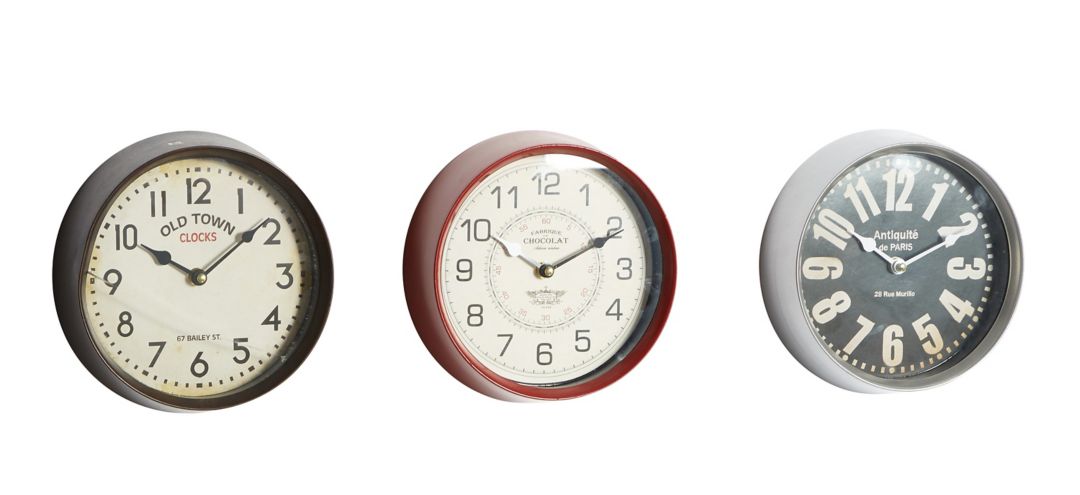 150116440 Ivy Collection Telegram Wall Clock Set of 3 sku 150116440