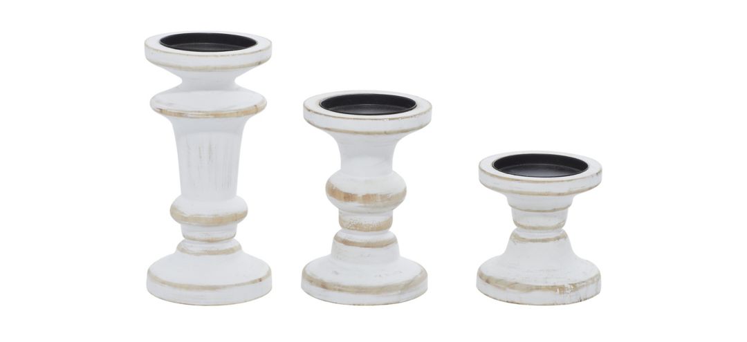 Ivy Collection Cheltenham Candle Holders: Set of 3