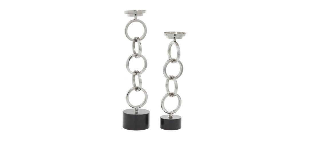 175143330 Ivy Collection Set of 2 Silver Stainless Steel Can sku 175143330