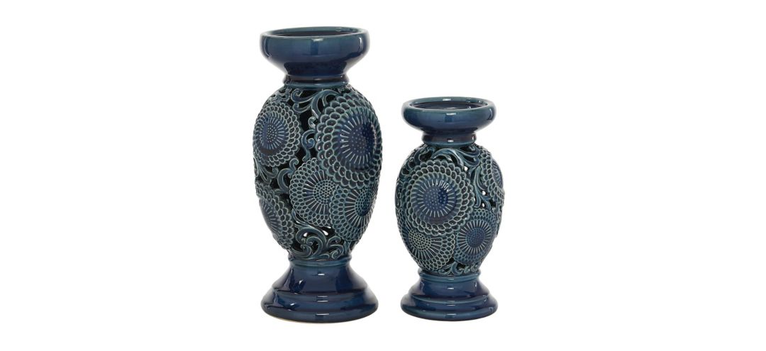 Ivy Collection Bilt Candle Holders Set of 2