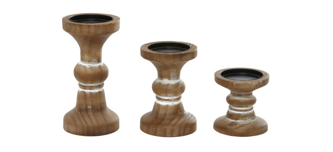 Ivy Collection Atlantis Candle Holders Set of 3