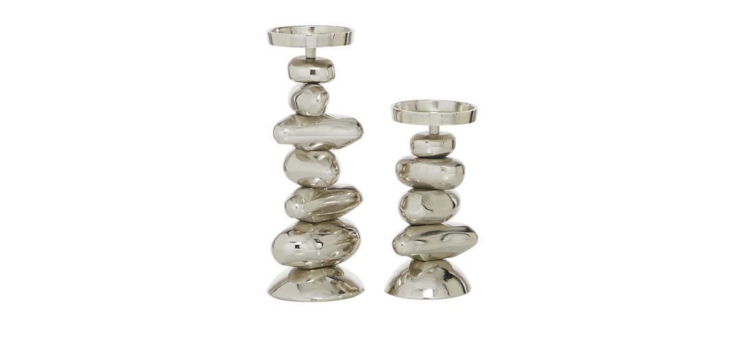 Ivy Collection Alurium Candle Holder Set of 2