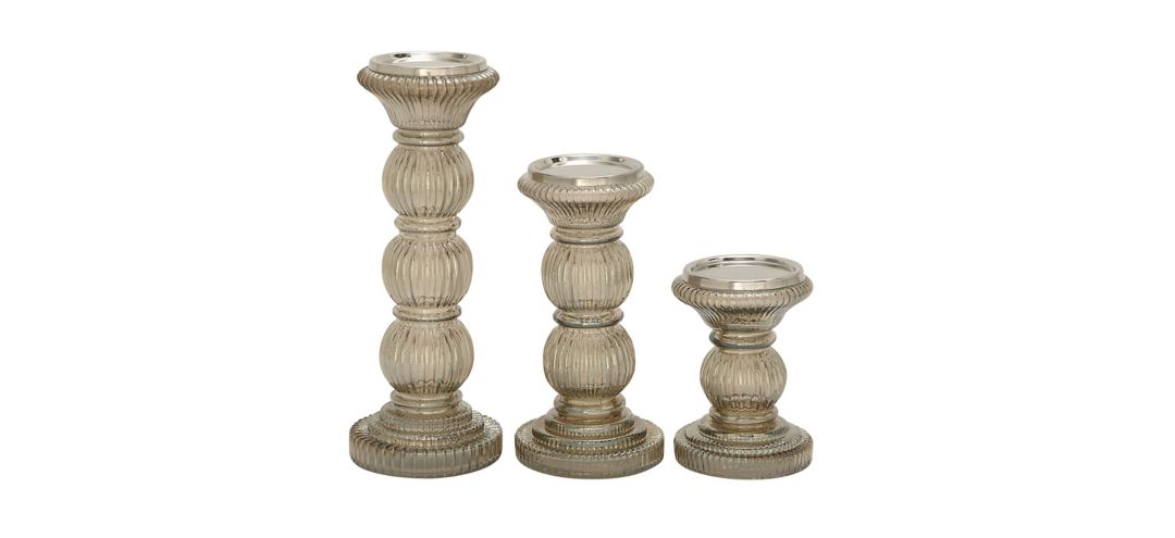 550190 Novogratz  Set of 3 Glass Candle Holders sku 550190