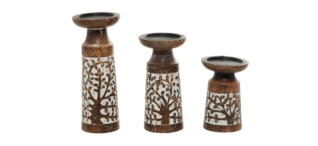 Ivy Collection Aylah Candle Holders Set of 3