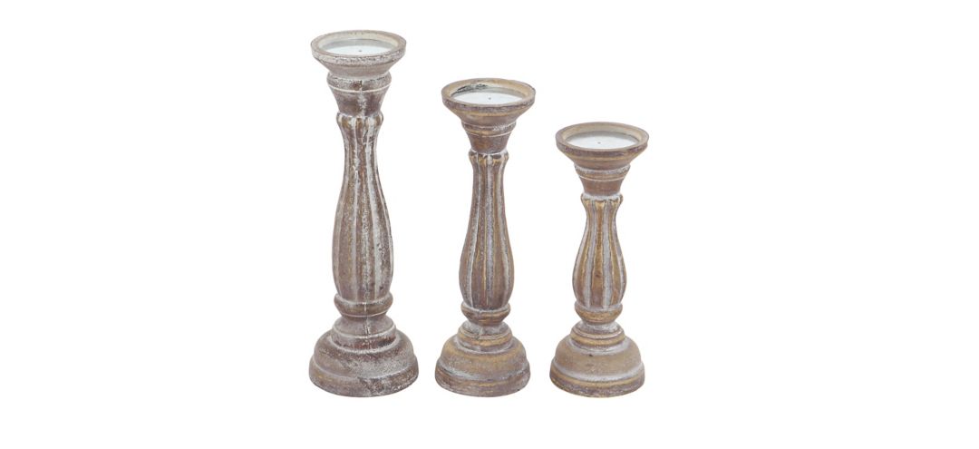 Ivy Collection Kenyatta Candle Holders Set of 3