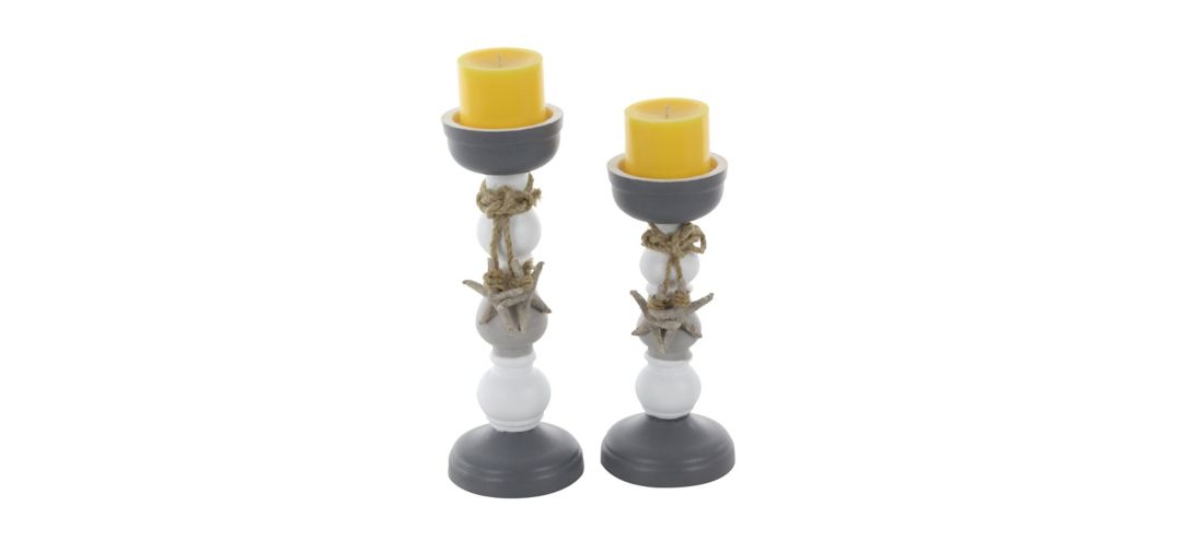 Ivy Collection Jarrod Candle Holders Set of 2
