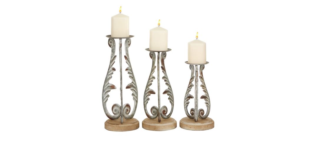 Ivy Collection Juarez Candle Holders: Set of 3
