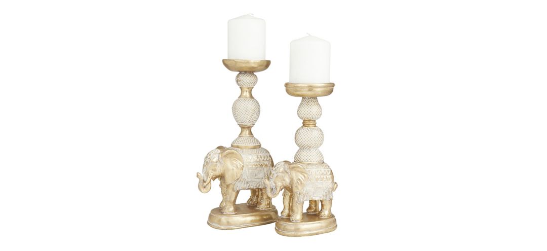 Ivy Collection Hextian Candle Holders Set of 2