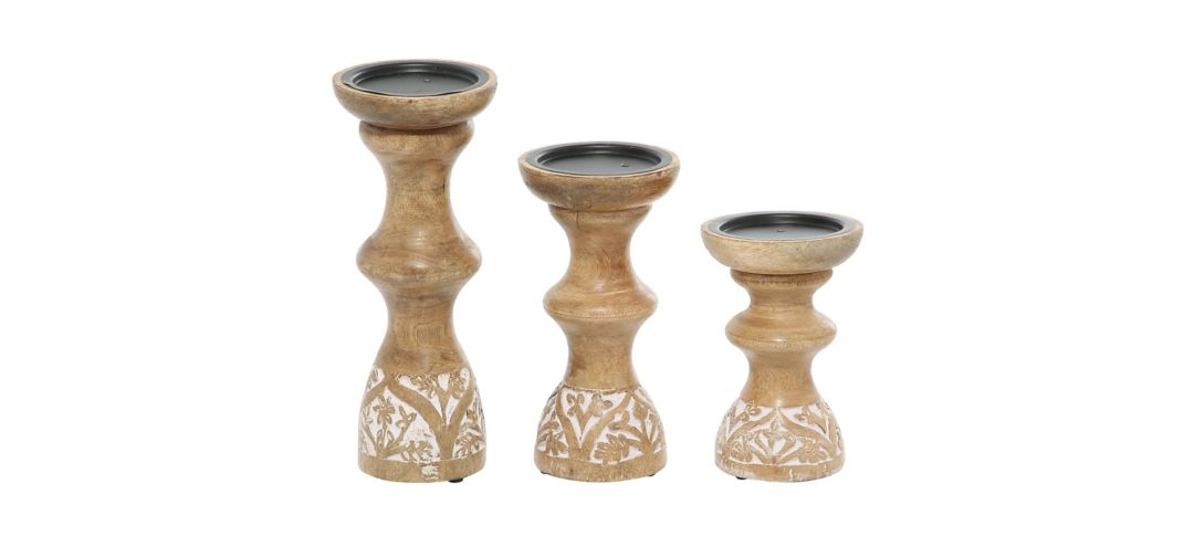 Ivy Collection Nathaniel Candle Holders Set of 3