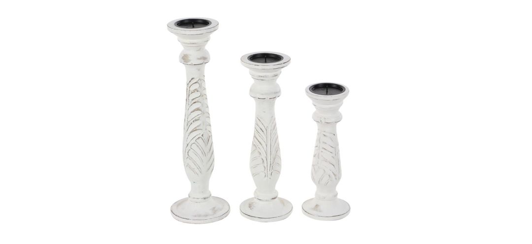 550308 Ivy Collection Agrarian Candle Holders Set of 3 sku 550308