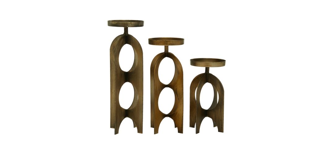 Ivy Collection Shemar Candle Holders Set of 3
