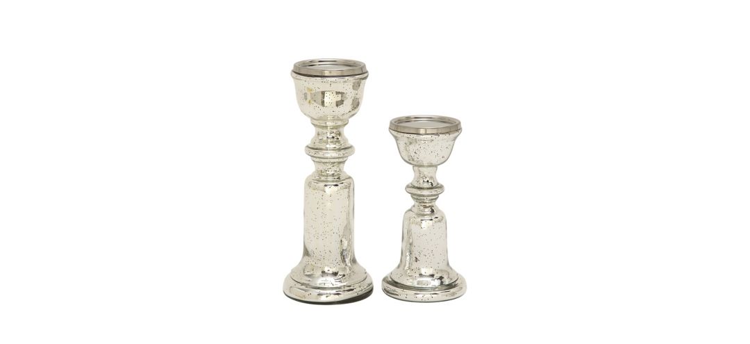Ivy Collection Vaccarra Glass Candle Holders Set of 2