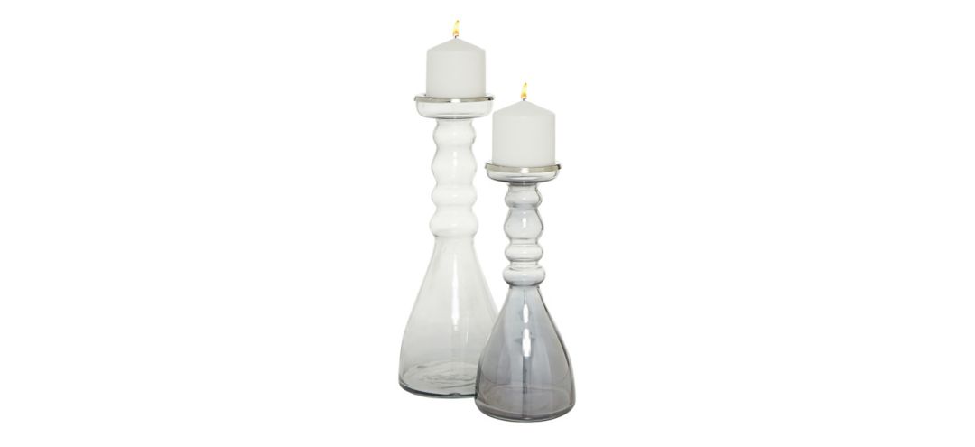 175145910 Novogratz Set of 2 Glass Candle Holders sku 175145910