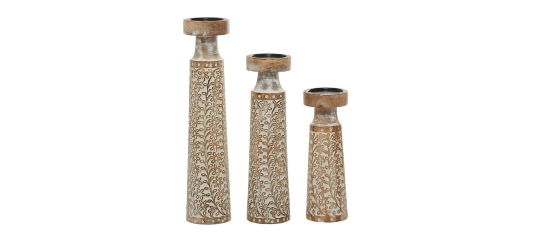 Ivy Collection Akinnuoye Candle Holder: Set of 3