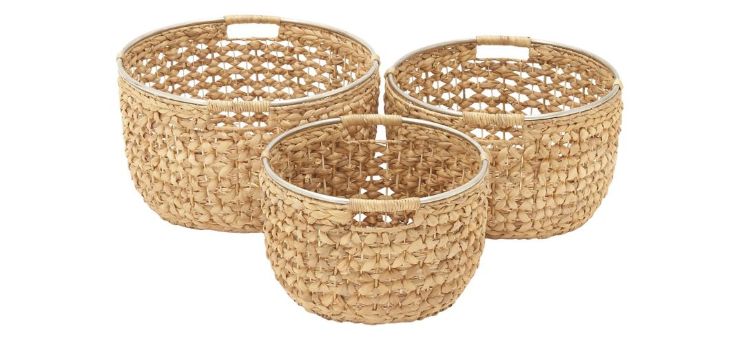 550918 Ivy Collection Set of 3 Round Storage Baskets sku 550918
